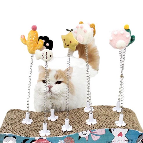 큐러스펫 고양이 스크래쳐 CP 사냥놀이 낚시대 장난감, 혼합색상, 1세트