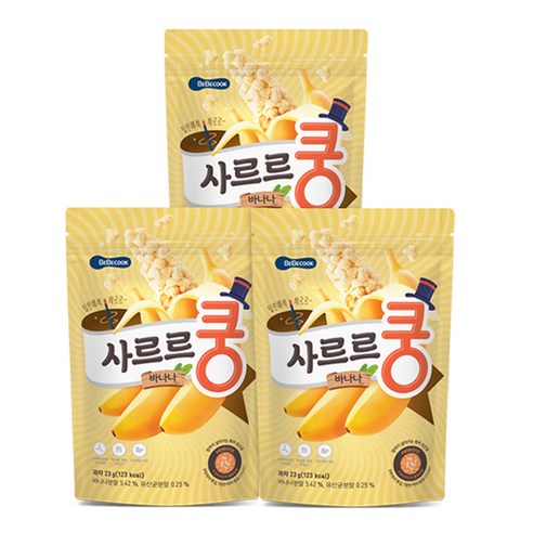 베베쿡 사르르쿵 바나나 과자, 23g, 3개
