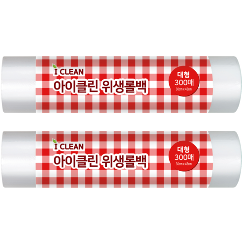 아이클린 위생롤백, 대(L), 300개, 2개