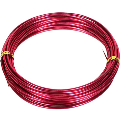 공예 철 와이어 2mm x 5m, 27 로즈 레드, 1개