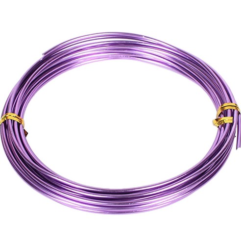 공예 철 와이어 2mm x 5m, 26 보라색, 1개
