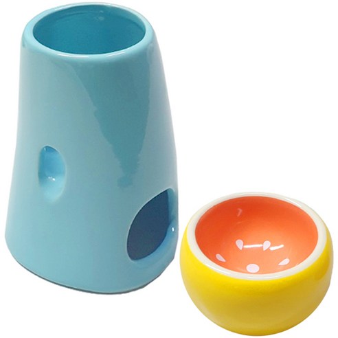 로라펫 스탠드 물병 거치대 + 푸룻 돔그릇 세트, 1세트, 블루(거치대), 랜덤발송(그릇)
