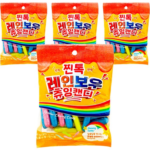 찐톡 레인보우 츄잉캔디, 90g, 4개