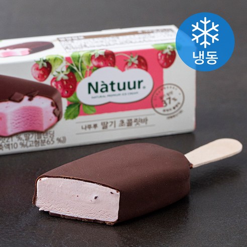 나뚜루 딸기 초콜릿 바 (냉동), 90ml, 4개
