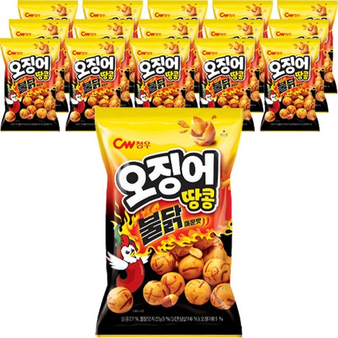 청우식품 오징어땅콩 불닭매운맛, 4개, 90g