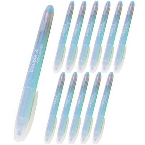 더블에이 마일드 하이라이터 형광펜, 마일드 블루, 12개