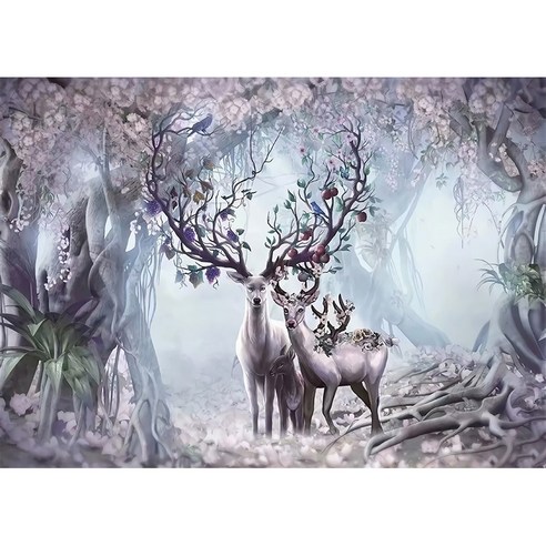 SN 즐거운 취미생활 명화퍼즐 04 Q1004 Elk in the forest, 혼합색상, 1000피스, 1개