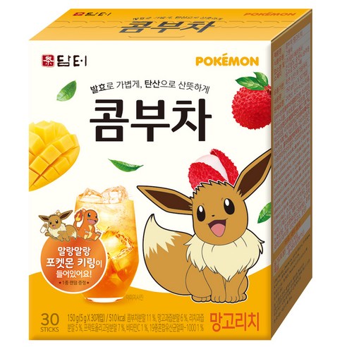 담터 포켓몬 콤부차 망고리치, 5g, 30개입, 1개