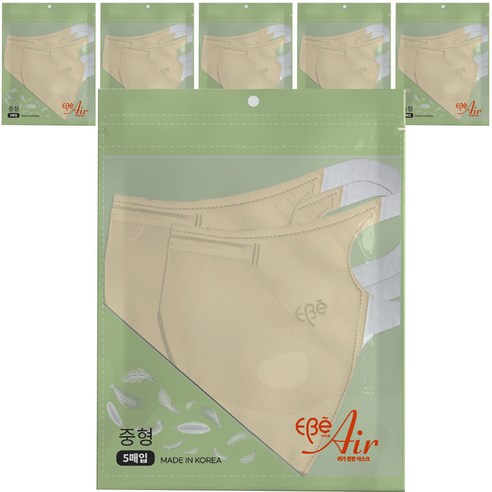 이비에 에어 귀편한 얼큰이 새부리형 마스크 중형, 30개입, 1개, 베이지