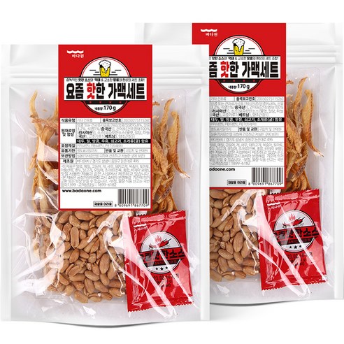 바다원 요즘 핫한 가맥세트 먹태구이 50g + 튀김땅콩 100g + 소스 20g, 170g, 2세트