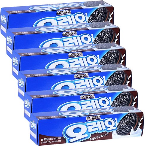 오레오 초콜릿 크림 샌드, 100g, 6개