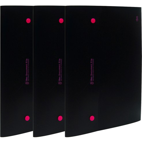 8분류 도큐멘트화일 단추형 A4, 흑색, 3개