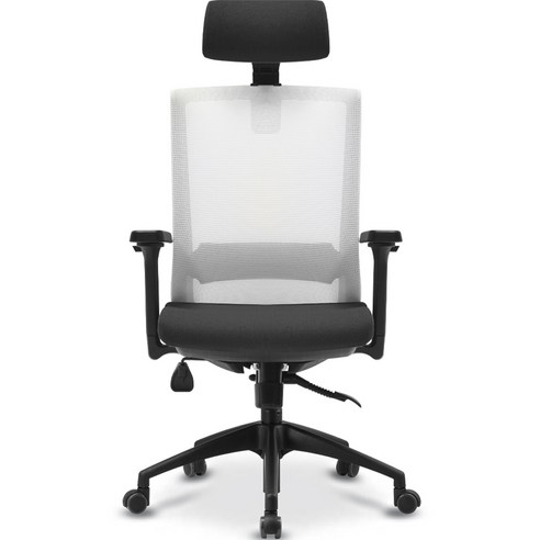 체어포커스 컴즈 블랙바디 메쉬 의자 C506BK, 화이트(등판), 고급 블랙(헤드레스트, 방석)