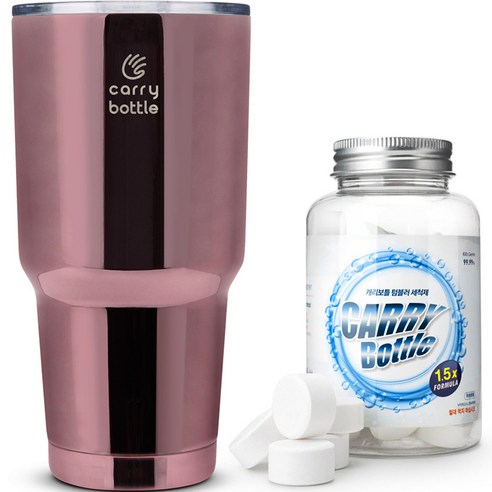 캐리보틀 몬스터 텀블러 900ml + 텀블러 발포 세척제 5g x 30p 세트, 글로시와인(텀블러)