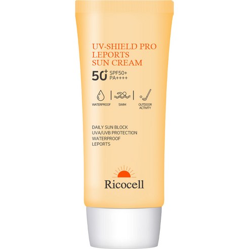 리코셀 유브이 쉴드 프로 워터프루프 레포츠 선크림 SPF50+ PA++++, 70ml, 1개