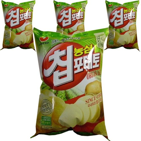 농심 포테토칩 오리지널, 125g, 4개