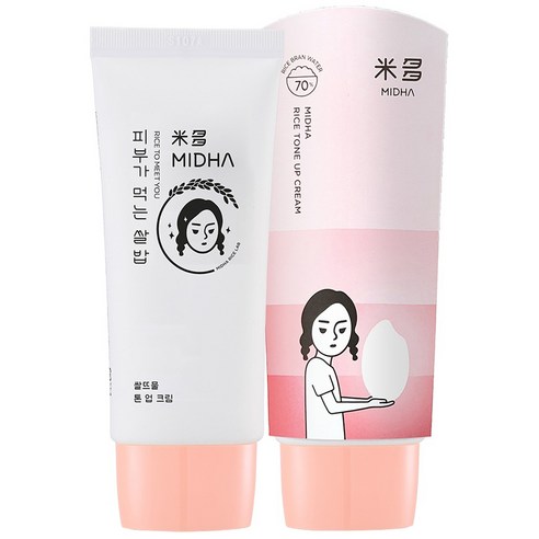 미다 쌀뜨물 톤업 크림 50ml, 화이트, 2개