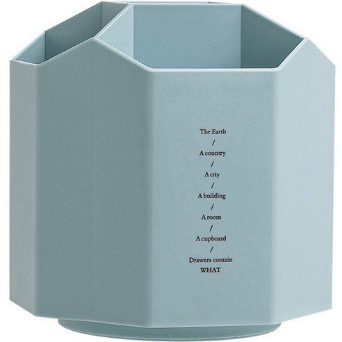 심플리앤 크리에이티브 다용도 360도 회전 연필꽂이, 블루, 1개