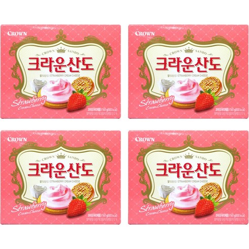 크라운 산도 딸기크림치즈, 161g, 4개