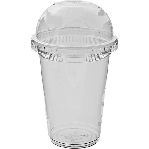 스완 투명 PET 아이스컵+돔뚜껑, 1개, 490ml