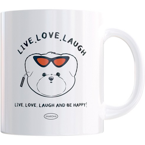 샤론6 디자인 머그컵 330ml, 퍼피, 1개