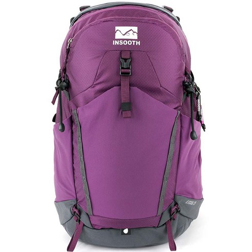 인수스 리사 등산 소형 배낭 티어드롭 25L + 레인커버, 플럼퍼플