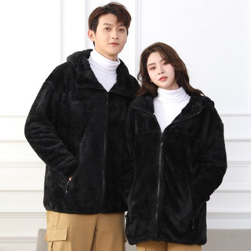 추천제품 턴키 빅사이즈 보아털 후리스 후드집업 오버핏 점퍼 AJ-2022