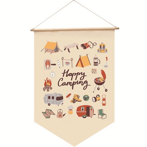 보고리빙 캠핑 가렌드 플래그, 1 해피캠핑