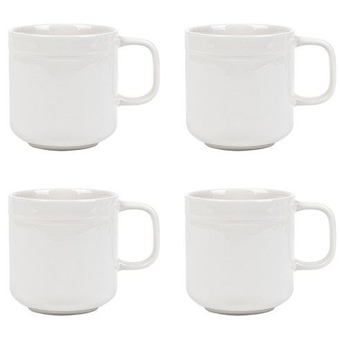 라세라미끄 르파레트 세라믹 머그컵 380ml, 이사벨 화이트, 4개