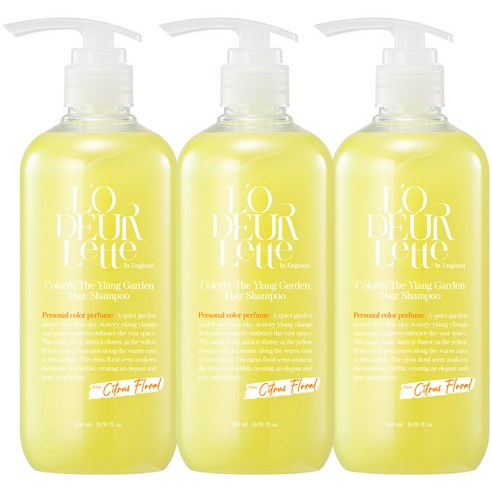 로더렛 컬러 핏 헤어 비오틴 약산성 퍼퓸 샴푸 시트러스 플로러 향, 500ml, 3개