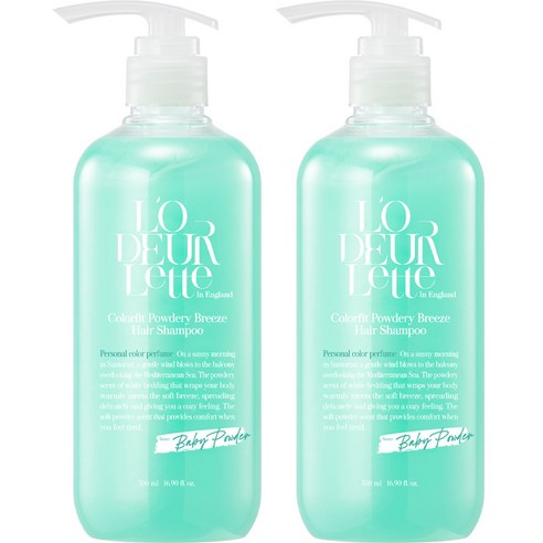 로더렛 컬러 핏 헤어 두피 퍼퓸 샴푸 베이비파우더향, 500ml, 2개