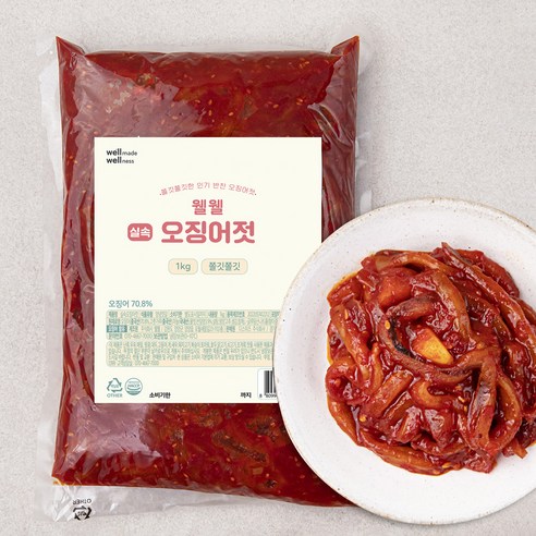 웰웰 실속 오징어젓, 500g, 2개