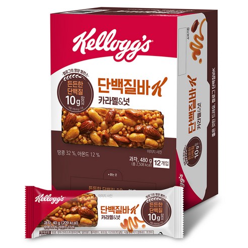 켈로그 단백질바 K 카라멜 & 넛 12p, 480g, 1개