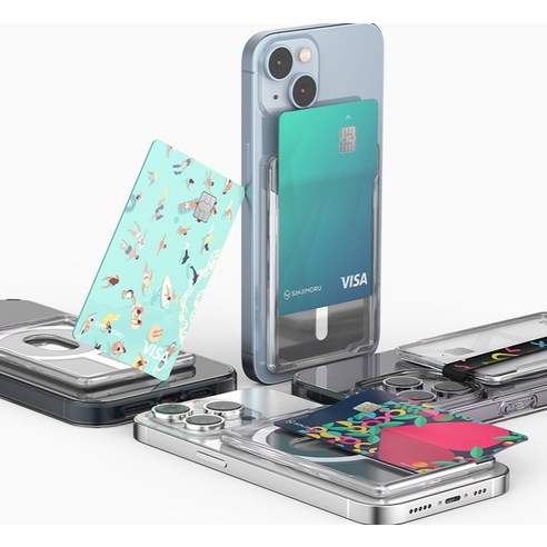 현대적이고 실용적인 디자인의 '신지모루 맥세이프 M 슬림 슬롯 사이드 카드지갑 휴대폰 케이스'