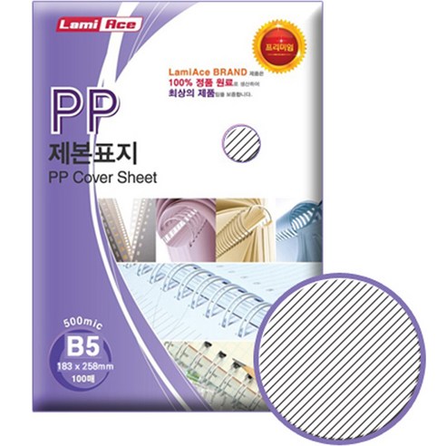 라미에이스 PP제본표지 사선 500MIC 100p, 투명, B5, 1개