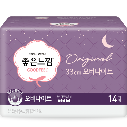 좋은느낌 오리지널 오버나이트14, 오버나이트, 14개입, 1개, 패드형