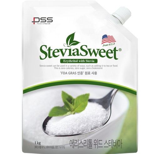 펄세스 에리스리톨 위드 스테비아 파우치, 1kg, 1개