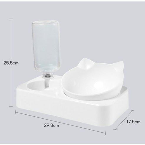 펫코노미 반려동물 원형 반자동 급수기 + 급식기 세트, 1세트