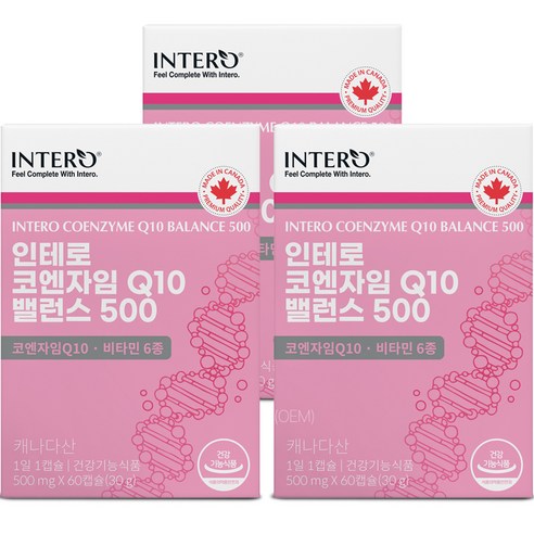 인테로 코엔자임 Q10 밸런스 500 30g, 60정, 3개