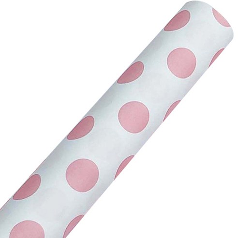 마켓감성 도트 땡땡이 포장지, 20매, 화이트핑크
