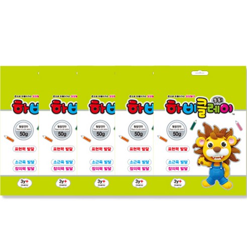 토단교재 하비 클레이 5p, 형광연두, 50g, 5개