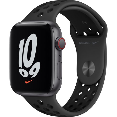 Apple 워치 SE, 44mm, GPS+Cellular, 스페이스 그레이 케이스, 안트라사이트/블랙 밴드