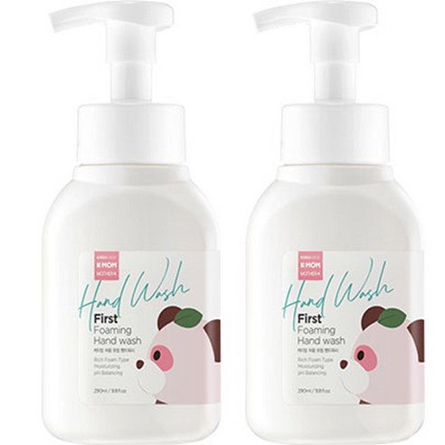 케이맘 유아용 처음 포밍 핸드워시 290ml, 파우더향, 2개