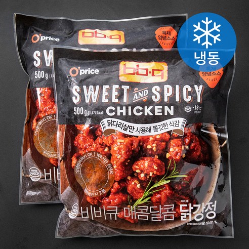 전자레인지  오프라이스 BBQ 매콤달콤 닭강정 (냉동), 2개, 500g