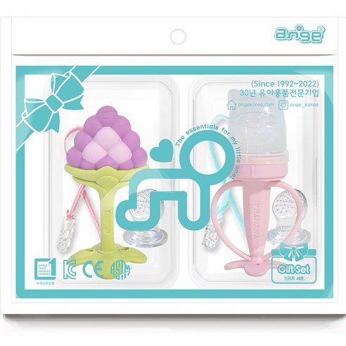 유아용 앙쥬 3D 포도 치발기 + 고양이 과즙망 세트, 1개