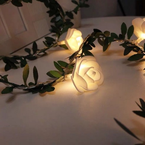LED 장미 램프 조명 장식, 등나무화이트, 1개