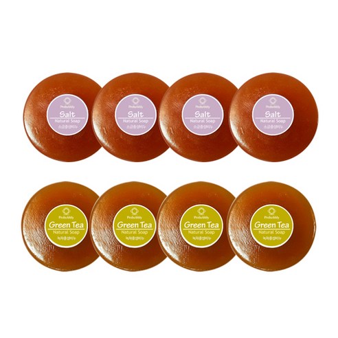 프로버블리 소금 중성비누 110g x 4p + 녹차 중성비누 110g x 4p, 1세트