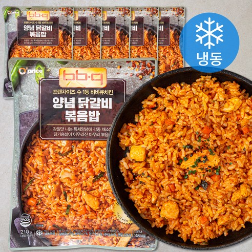 오프라이스 BBQ 양념닭갈비 볶음밥 (냉동), 210g, 6팩