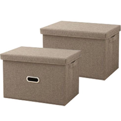 인블룸 패브릭 리빙박스 A 중형, 2개, 브라운