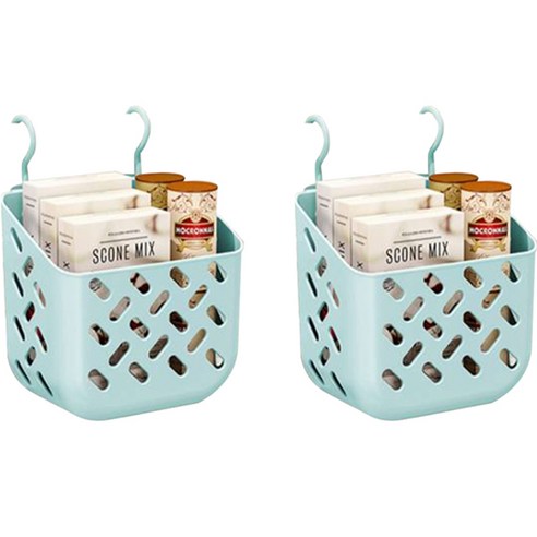 생활소담 걸이형 바구니, 블루, 2개